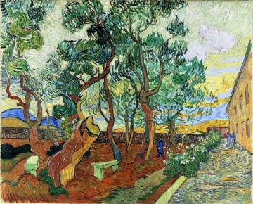  Hospital Canvas - The Garden of St Paul s Hospital at St Remy Vincent van Gogh